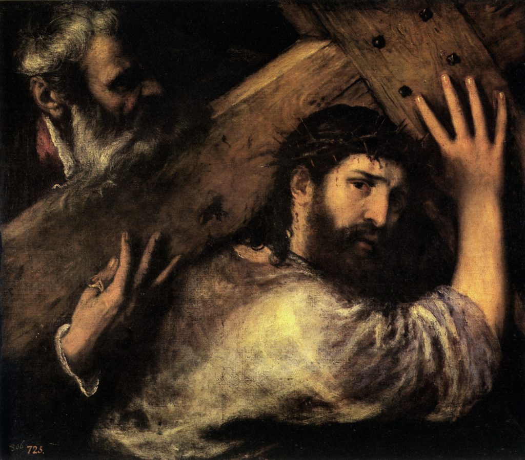 Dipinto Cristo Croce Tiziano